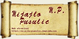 Mijajlo Pusulić vizit kartica